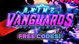 The Anime Vanguards logo superimposed over a colourful backdrop, with "Free Codes" written beneath the logo.