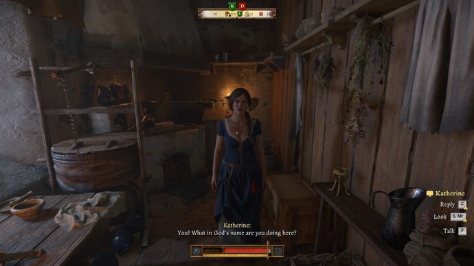 The player in Kingdom Come: Deliverance 2 finds Katherine inside the surgeon's study of Trosky Castle.