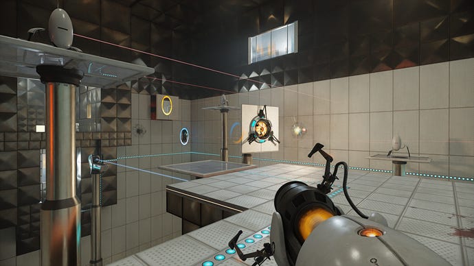 The sprawling Test Chamber 18 in Portal with RTX.