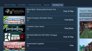 A screenshot of Steam's Trending Free tab from August 2024